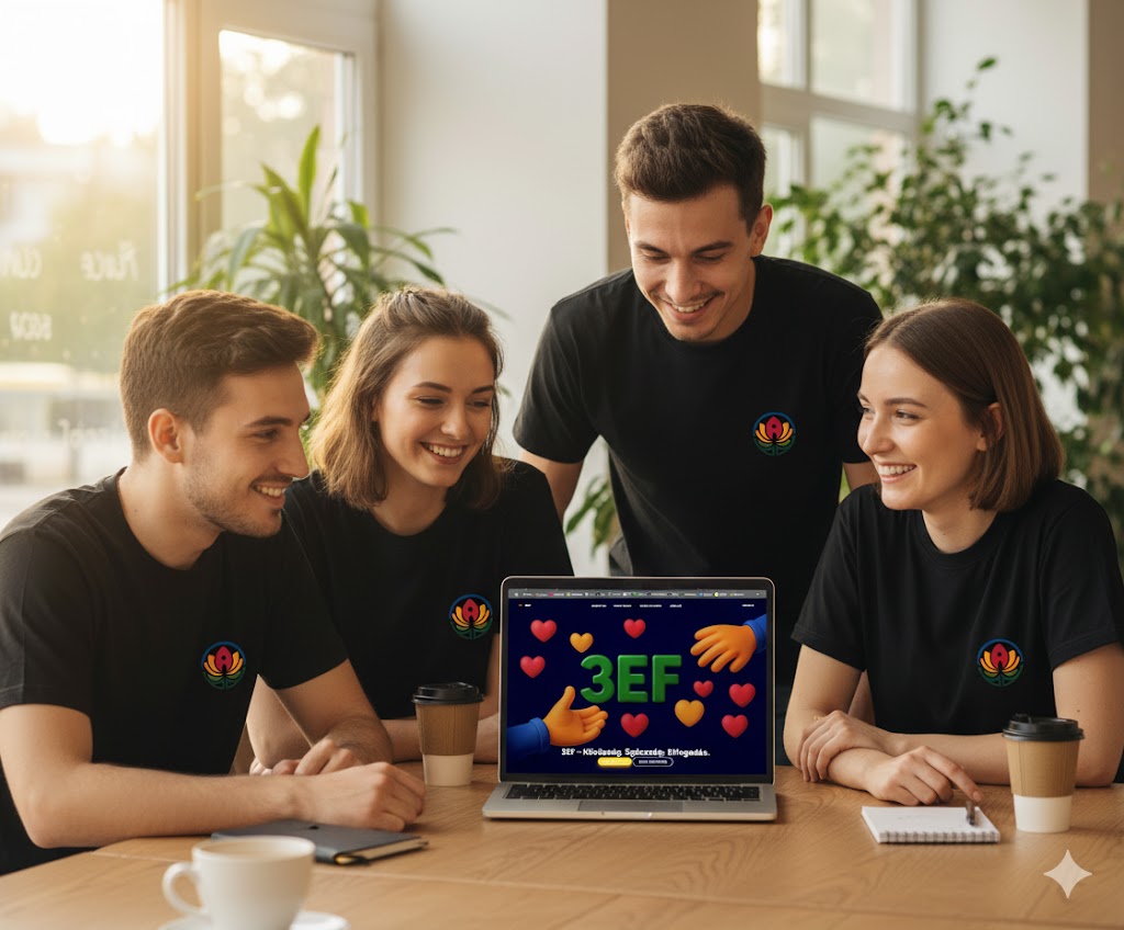 Fiatalok a 3EF új weboldalát nézik